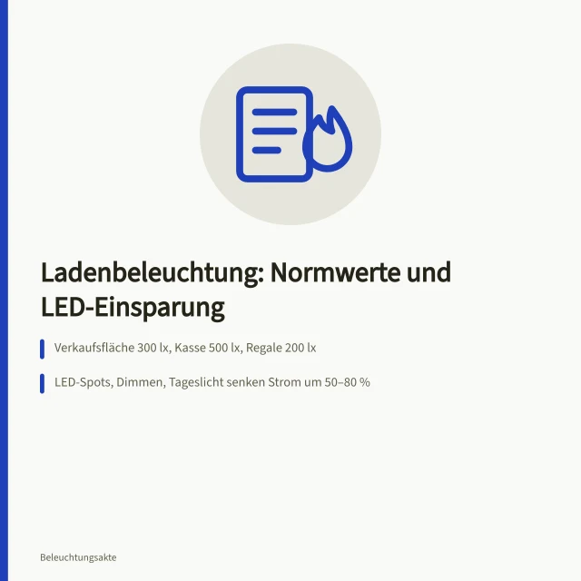 Ladenbeleuchtung mit LED-Spots und Normwerten für Energieeffizienz. Ladenbeleuchtung Energieeffizienz: Normwerte und Einsparmaßnahmen
