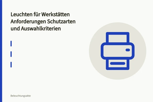 LED-Feuchtraumleuchte IP65 unter Werkstattdecke in Betrieb. Leuchten für Werkstätten Anforderungen Schutzarten und Auswahlkriterien